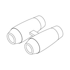 Binoculars icon, isometric 3d style