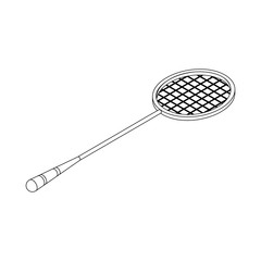 Badminton racket icon, isometric 3d style 