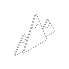 Mountain icon, isometric 3d style