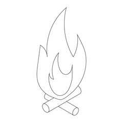 Campfire icon, isometric 3d style