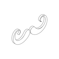Mustache icon in isometric 3d style 