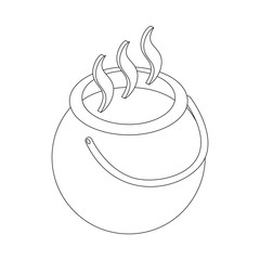 Witch cauldron with potion icon isometric 3d style