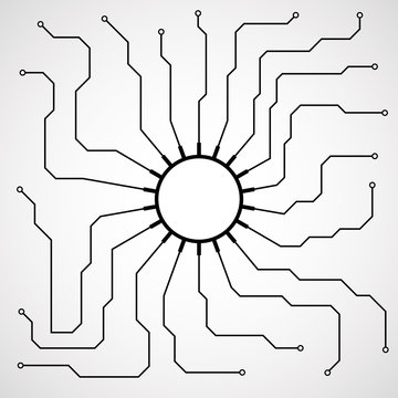 Cpu, microprocessor, microchip, circuit board, vector illustration, eps 10