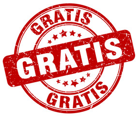 gratis red grunge round vintage rubber stamp