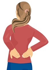Woman having pain in her back