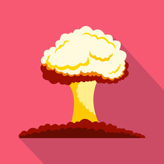 Nuclear explosion icon, flat style 