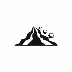 Rockfall icon in simple style