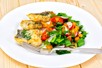 Vegetables with Fish Fillet, Breaded