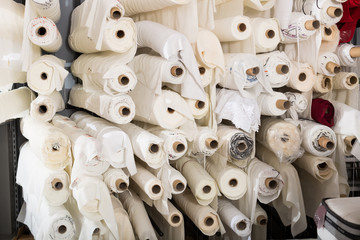 cloth rolls  in textile store