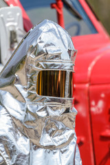 Fire in special heat resistant suit