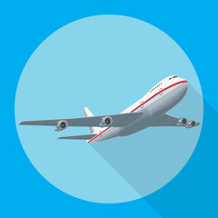  Airplane flying with shadow