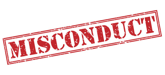 misconduct red stamp on white background