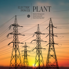 Abstract sketch stylized background. Electric power plant - 110909526