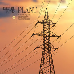 Abstract sketch stylized background. Electric power plant - 110909551