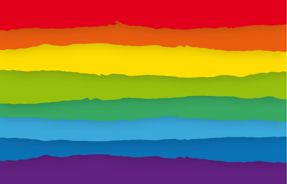 Strisce di carta orizzontali che formano la bandiera arcobaleno