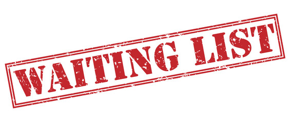 Waiting list red stamp on white background