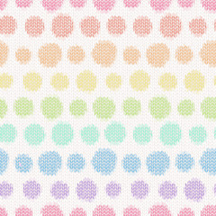 Seamless pattern with knitted polka dots