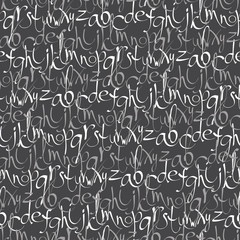 Seamless pattern with hand drawn letters