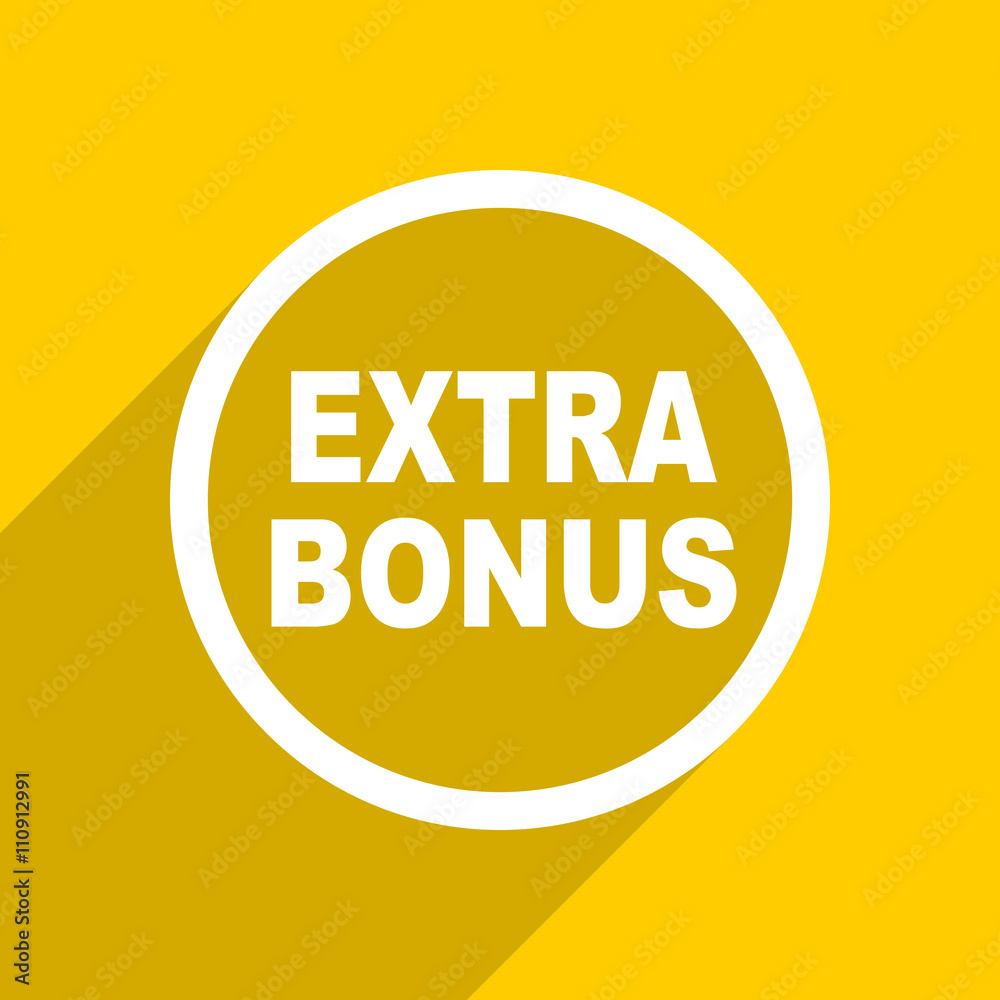 Aufkleber yellow flat design extra bonus modern web icon for mobile app and internet