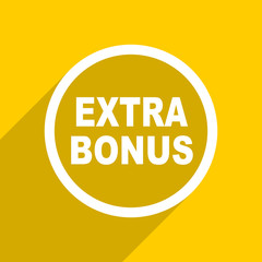 yellow flat design extra bonus modern web icon for mobile app and internet