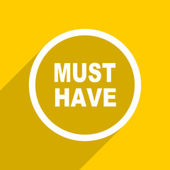yellow flat design must have modern web icon for mobile app and internet