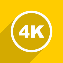 yellow flat design 4k modern web icon for mobile app and internet