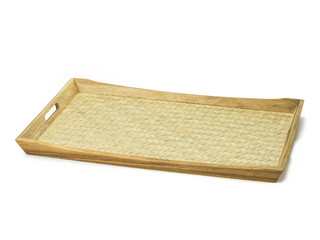 empty wicker basket isolated