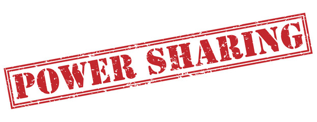 power sharing red stamp on white background