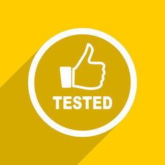 yellow flat design tested modern web icon for mobile app and internet