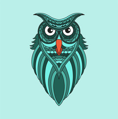 Colored stylized owl vector, civetta stilizzata vettoriale