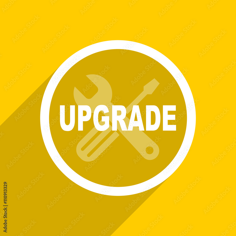 Aufkleber yellow flat design upgrade modern web icon for mobile app and internet
