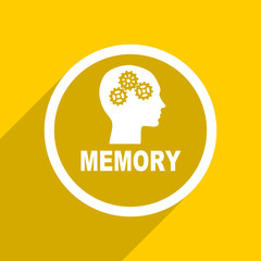 yellow flat design memory modern web icon for mobile app and internet