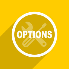 yellow flat design options modern web icon for mobile app and internet