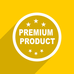Fototapeta na wymiar yellow flat design premium product modern web icon for mobile app and internet