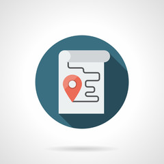 City navigation app round flat color vector icon