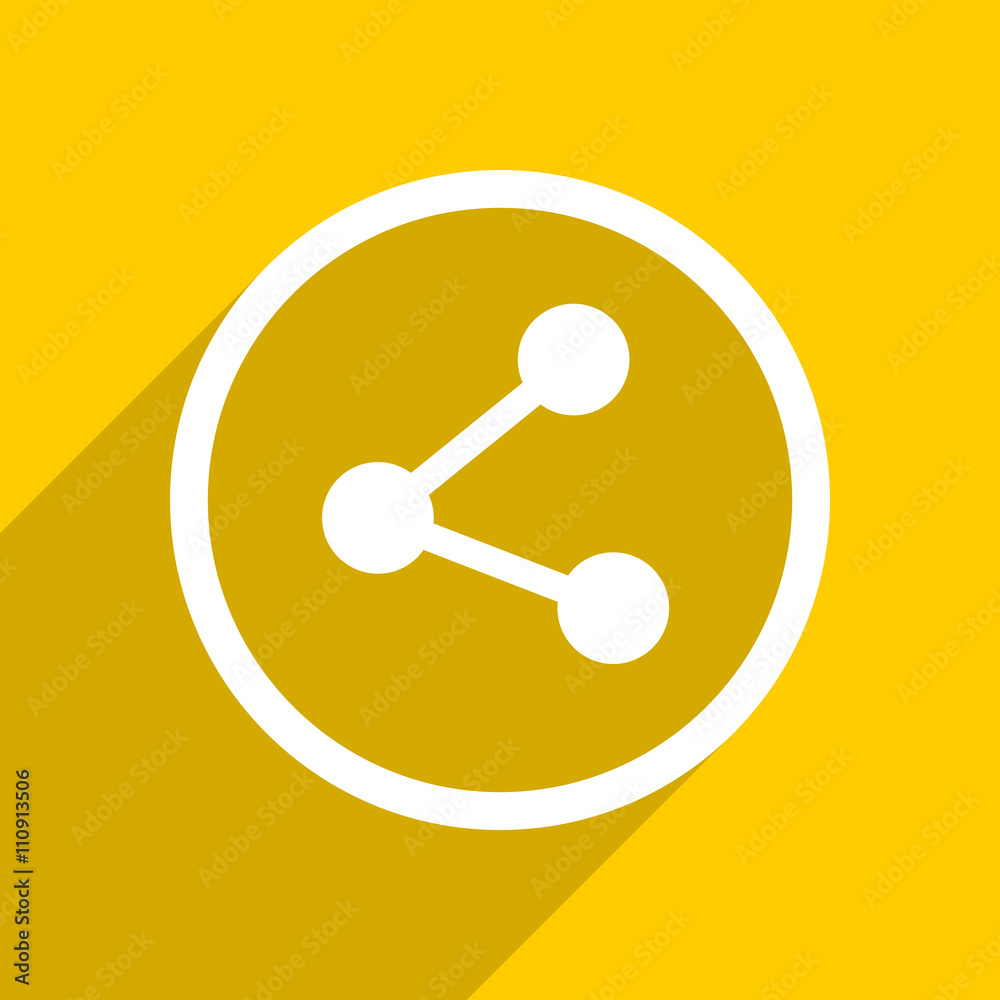 Aufkleber yellow flat design share modern web icon for mobile app and internet