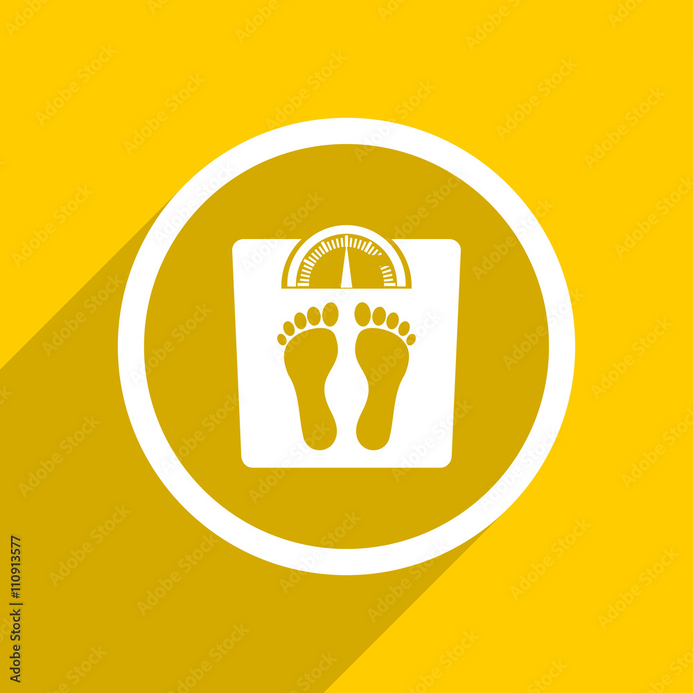 Aufkleber yellow flat design weight modern web icon for mobile app and internet