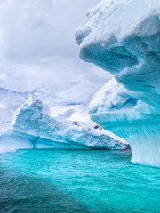 iceberg landscapes antarctica - obrazy, fototapety, plakaty