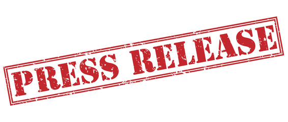 press release red stamp on white background