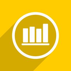 yellow flat design bar chart modern web icon for mobile app and internet