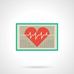Heart monitor flat color vector icon