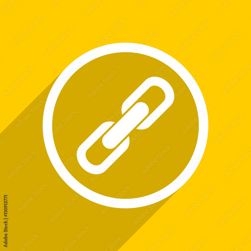 Aufkleber yellow flat design link modern web icon for mobile app and internet