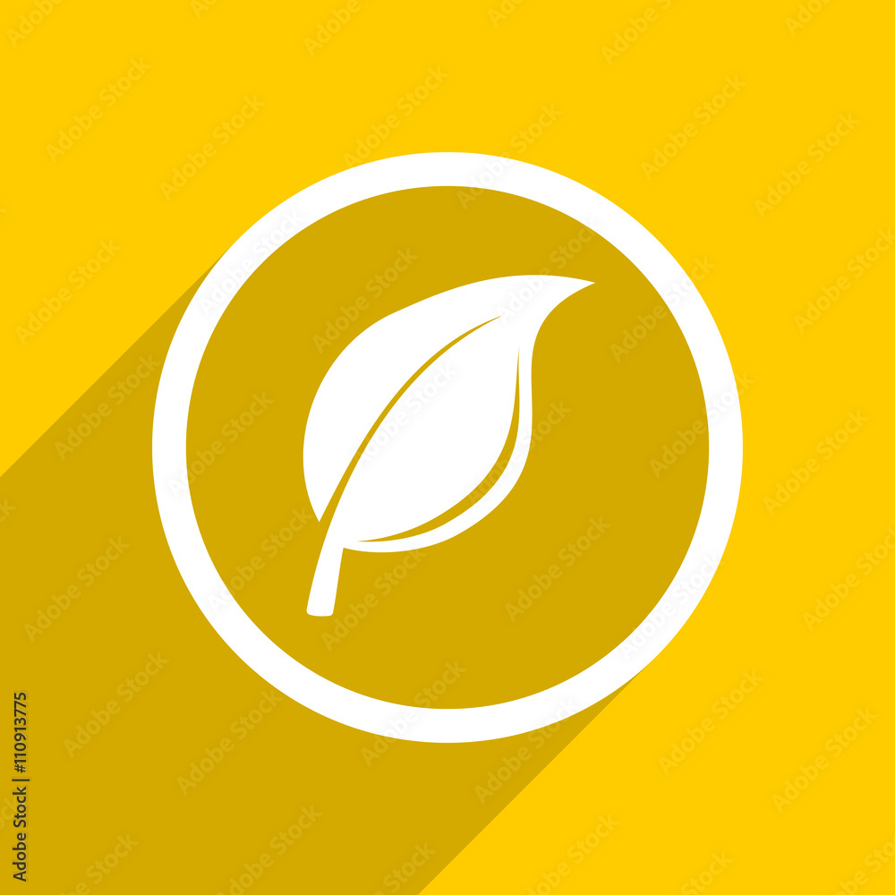 Poster yellow flat design nature modern web icon for mobile app and internet