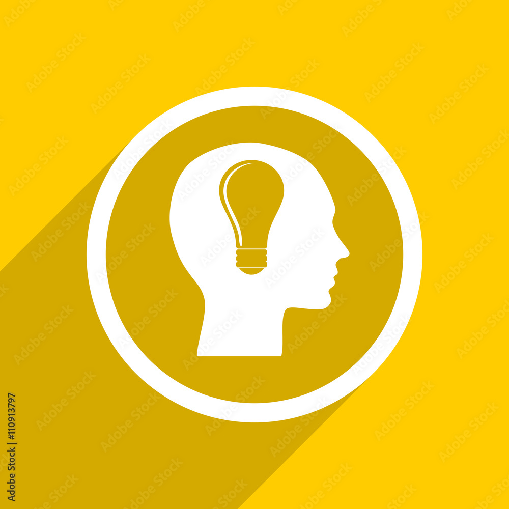 Aufkleber yellow flat design head modern web icon for mobile app and internet