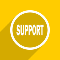 yellow flat design support modern web icon for mobile app and internet