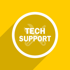 yellow flat design technical support modern web icon for mobile app and internet