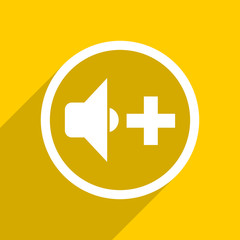 Obraz premium yellow flat design speaker volume modern web icon for mobile app and internet