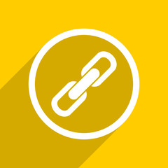 yellow flat design link modern web icon for mobile app and internet