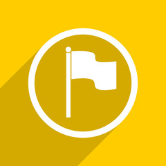 yellow flat design flag modern web icon for mobile app and internet
