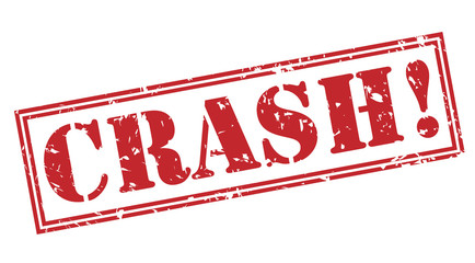 crash! red stamp on white background